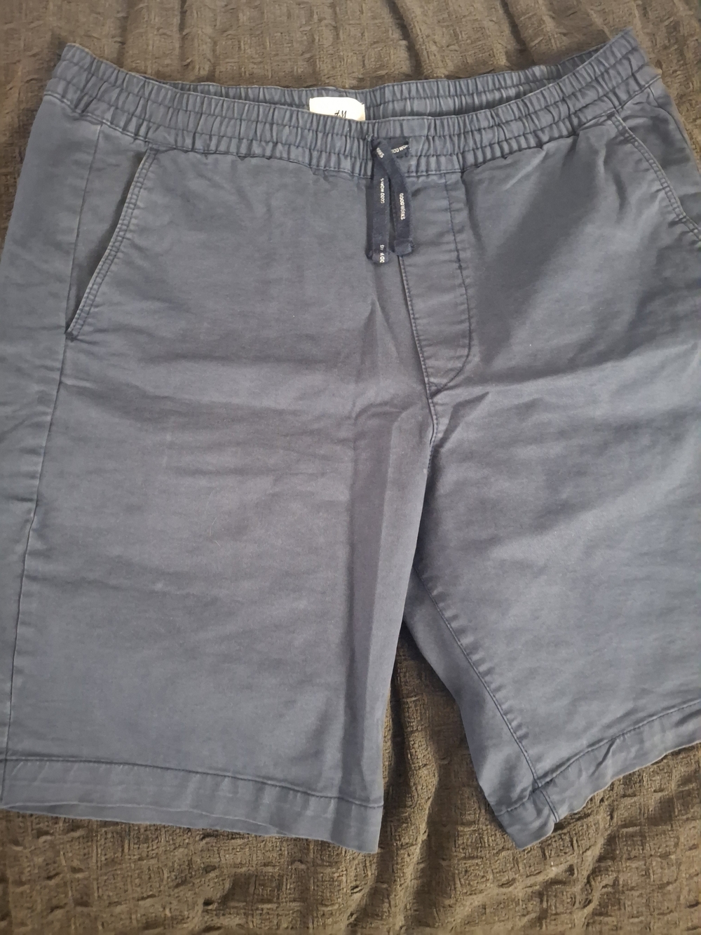 H&M Navy Drawstring Elastic-Waist Athletic Shorts